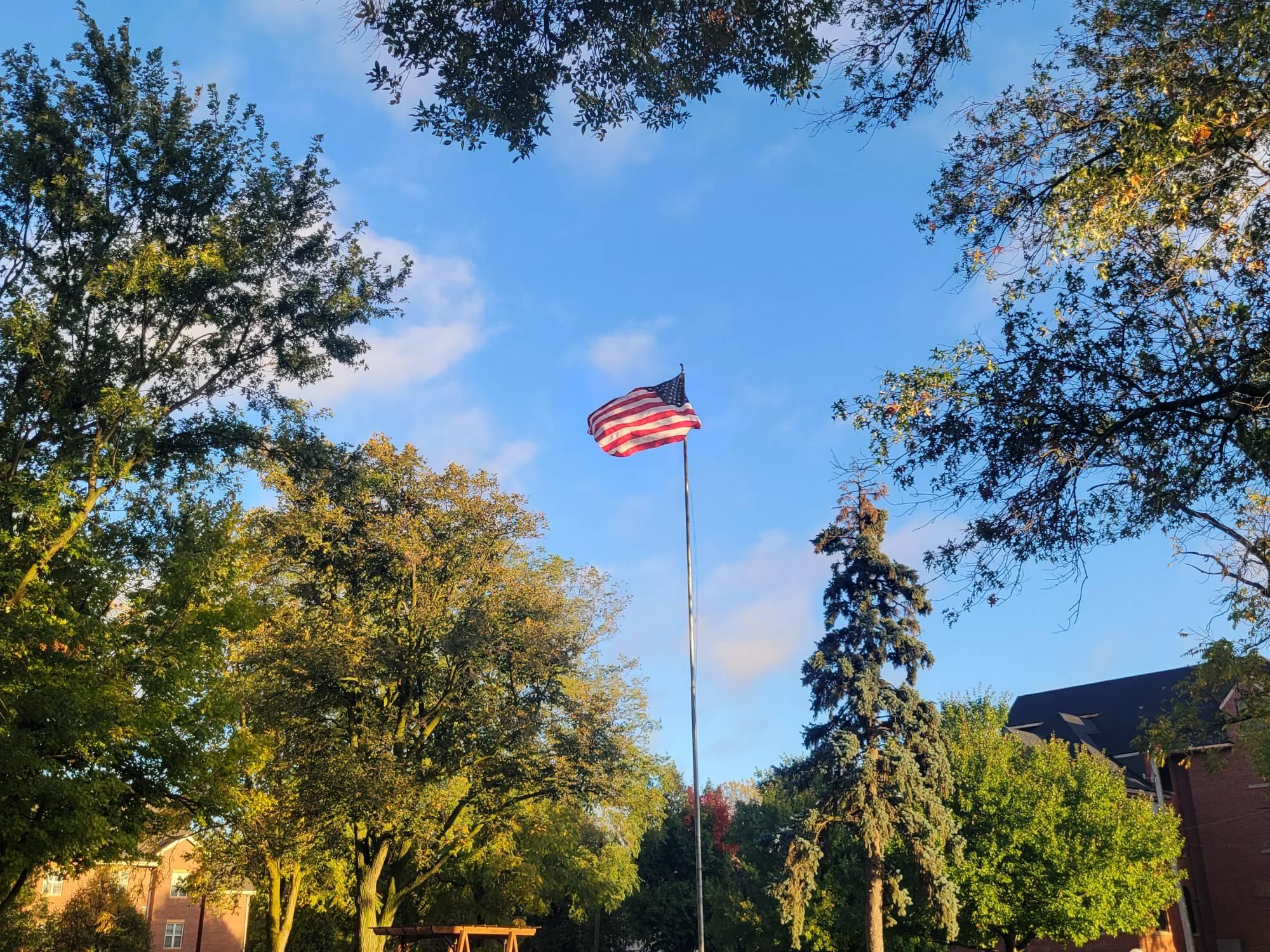 flag on campus